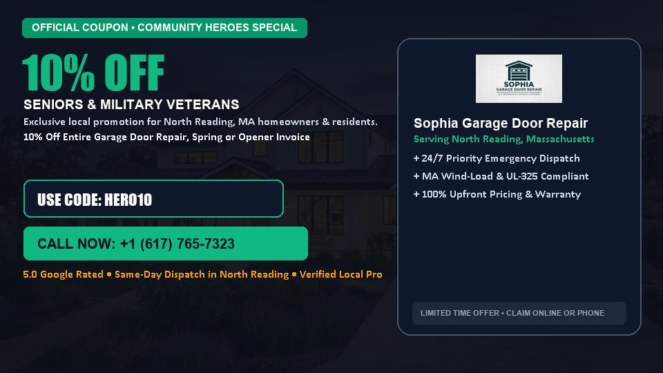 10% OFF Senior, Military & First Responder Discount in North Reading, MA - Sophia Garage Door Repair